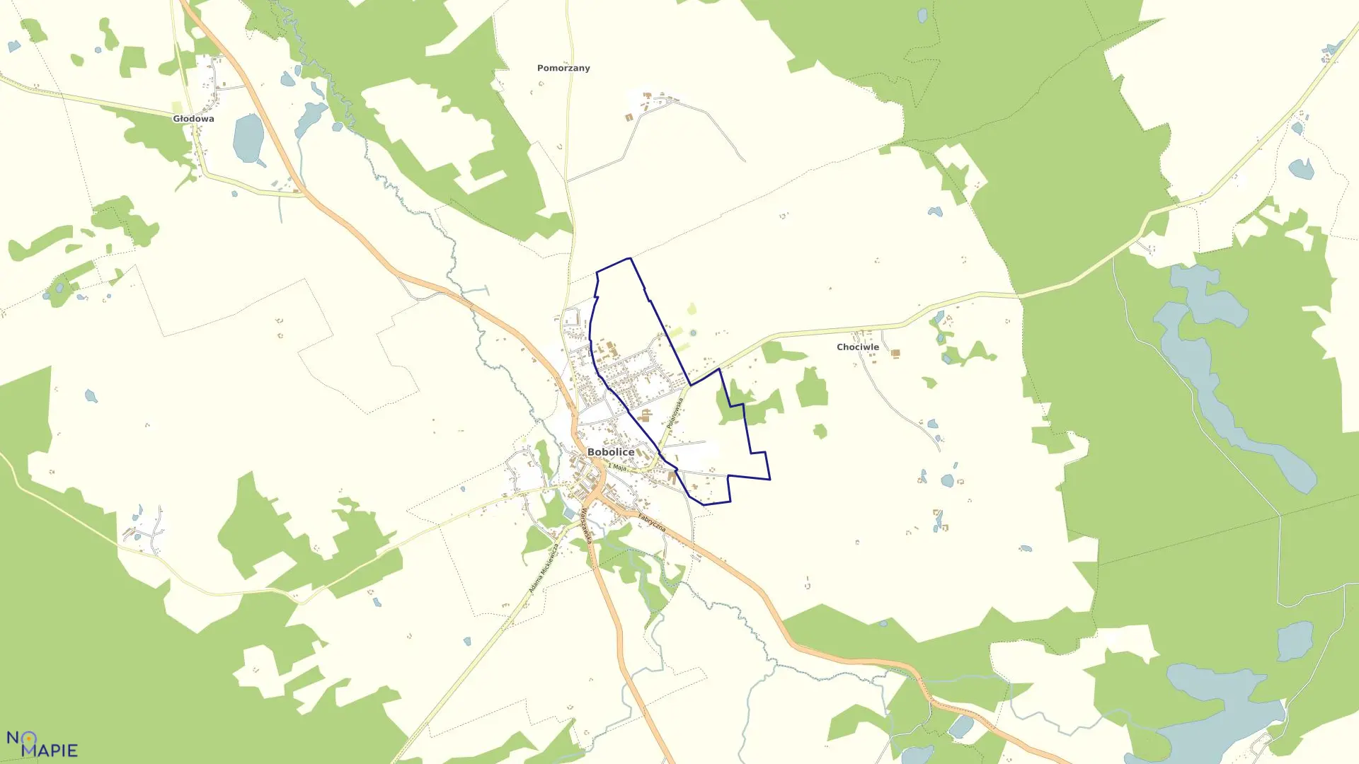 Mapa obrębu Bobolice 2 w gminie Bobolice